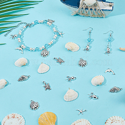 120Pcs 6 Styles Tibetan Style Alloy Pendants&nbsp;FIND-CA0010-53