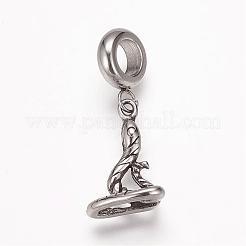 304 Stainless Steel European Dangle Charms&nbsp;OPDL-K002-AS-07