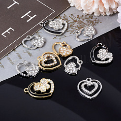 24Pcs 3 Styles 2 Colors Alloy with Crystal Rhinestone Pendants&nbsp;ALRI-TA0001-23