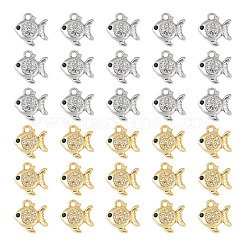40Pcs 2 Colors Alloy Rhinestone Pendants&nbsp;FIND-TA0010-66
