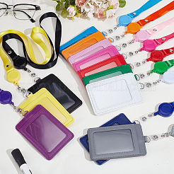 24Pcs 12 Colors Imitation Leather ID Card Holder with Clear Window&nbsp;AJEW-WA0001-44