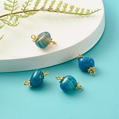 Natural Agate Dyed Beads Link Connectors&nbsp;PALLOY-JF00890-01
