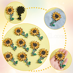 Sunflower Rhinestone Appliques&nbsp;AJEW-WH0367-60
