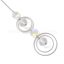 Glass Beads & Brass Hanging Suncatchers&nbsp;HJEW-JM04748