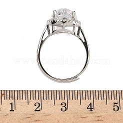 925 Sterling Silver Micro Pave Cubic Zirconia Finger Rings&nbsp;RJEW-B134-01A-03