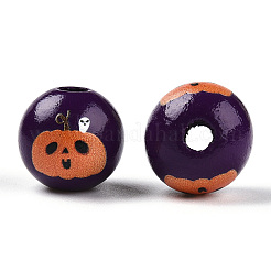 Halloween Theme Wood European Beads&nbsp;WOOD-N016-04C