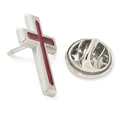Cross Alloy Black Enamel Pins Brooches&nbsp;LS-JEWB-M049-01P