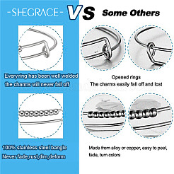 Adjustable 304 Stainless Steel Expandable Bangles&nbsp;JB704A