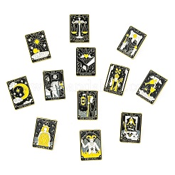 12Pcs Tarot Card Enamel Pins&nbsp;JEWB-CJZ0001-01G