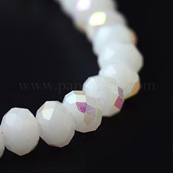 Electroplate Solid Color Glass Rondelle Bead Strands&nbsp;EGLA-Q050-12mm-15