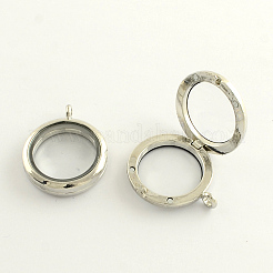 Alloy Photo Frame Living Memory Floating Locket Pendants&nbsp;PALLOY-Q301-01