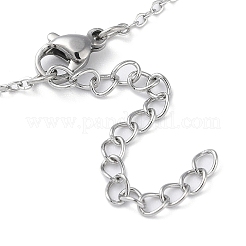 304 Stainless Steel Cable Chain Bracelet with Enamel Rondelle Beaded&nbsp;BJEW-G683-02P