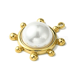 Ion Plating(IP) 304 Stainless Steel Pave Shell Pearl Pendants&nbsp;FIND-Z028-35A