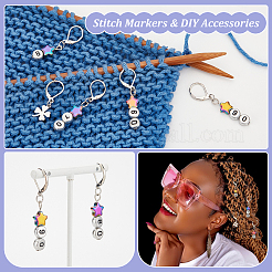 Star/Flat Round/Clover Pendant Stitch Markers&nbsp;HJEW-AB00362