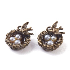 Antique Bronze Plated Light Grey Pearl Alloy Pendants&nbsp;PALLOY-Z001-01