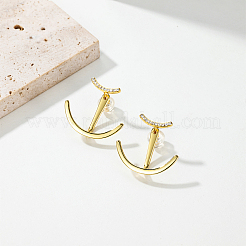 Punk Chic Brass Pave Clear Cubic Zirconia Stud Earrings&nbsp;LK0340