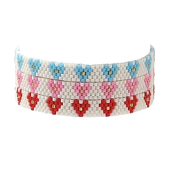 3Pcs 3 Colors Glass Seed Beaded Bracelets for Women&nbsp;BJEW-MZ00214
