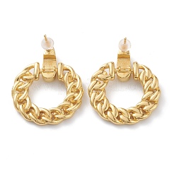 Brass Dangle Stud Earrings&nbsp;EJEW-A056-12G
