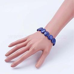 Natural Lapis Lazuli(Dyed)  Beads Stretch Bracelets&nbsp;BJEW-JB02845-01
