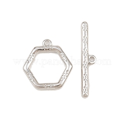 Hexagon Brass Toggle Clasps&nbsp;KK-G548-40P