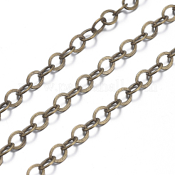Brass Flat Oval Cable Chains&nbsp;X-CHC029Y-AB