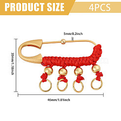 4Pcs Chinese Brass Safety Pins Findings&nbsp;JEWB-CA0001-71