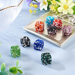 9Pcs 9 Colors Handmade Polymer Clay Rhinestone Beads&nbsp;RB-TA0001-32