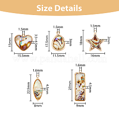 20Pcs 5 Style Brass Enamel Pendants&nbsp;KK-DC0003-02