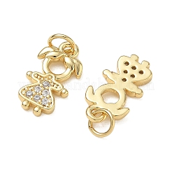 Brass Micro Pave Clear Cubic Zirconia Pendants&nbsp;CU-CBA9AFC-01G-34