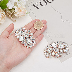 Alloy Glass Detachable Shoe Buckle Clips&nbsp;FIND-WH0423-71RG