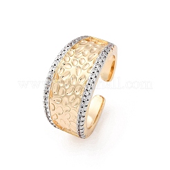 Brass Micro Pave Clear Cubic Zirconia Cuff Finger Rings for Women&nbsp;RJEW-C116-10G