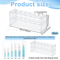 12 Hole Acrylic Test Tube Display Stands&nbsp;AJEW-WH0348-861
