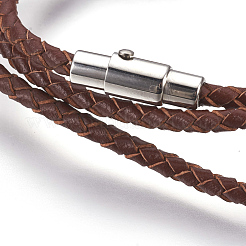 Leather Braided Cord Wrap Bracelets/Necklaces&nbsp;BJEW-JB03919-02
