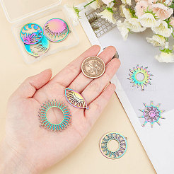 8Pcs 8 Style Ion Plating(IP) 201 Stainless Steel Pendants&nbsp;STAS-DC0002-86