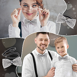 Adjustable Resin Rhinestone Polyester Bow Ties for Men&nbsp;AJEW-WH0472-01C