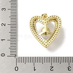 Rack Plating Brass Micro Pave Cubic Zirconia Pendants&nbsp;KK-P272-14G