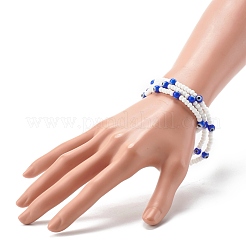 Glass Beads & Handmade Lampwork Beads Stretch Bracelets Set for Parents & Kid&nbsp;BJEW-JB06475