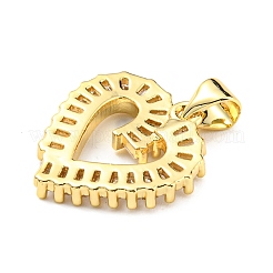 Rack Plating Brass Micro Pave Clear Cubic Zirconia Pendants&nbsp;KK-F861-01G