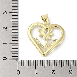 Rack Plating Brass Micro Pave Cubic Zirconia Pendants&nbsp;KK-C052-01G
