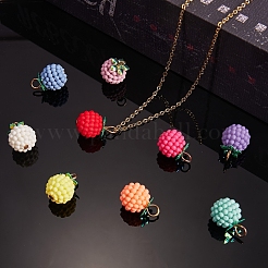 90Pcs 9 Colors Rubberized Style ABS Plastic Pendants&nbsp;KY-SZ0001-27