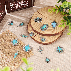 24Pcs 12 Styles Synthetic Turquoise Pendants&nbsp;FIND-TA0001-79