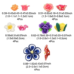 20Pcs 5 Style Handmade Polymer Clay Flower Beads&nbsp;CLAY-YW0001-76