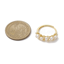 Round Natural Pearl Adjustable Rings&nbsp;RJEW-P113-04G