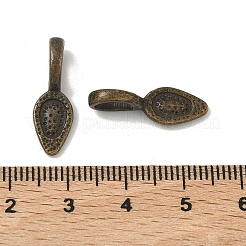 Tibetan Style Alloy Glue-on Flat Pad Bails&nbsp;X-TIBEP-Q064-183AB-NR