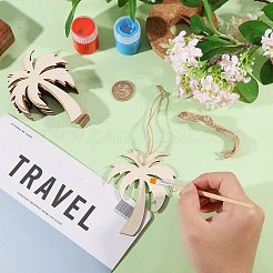 10Pcs Coconut Tree DIY Painting Materials Wood Pendants Set&nbsp;DIY-WH0759-19