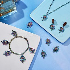 Rainbow Color Alloy Pendant Rhinestone Settings&nbsp;FIND-SZ0002-48
