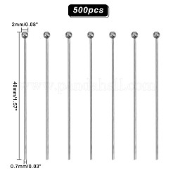 500Pcs 304 Stainless Steel Ball Head for Craft Jewelry Making&nbsp;STAS-PH0003-18
