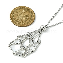 Tarnish Resistant 304 Stainless Steel Macrame Pouch Braided Gemstone Holder&nbsp;NJEW-JN04468-07