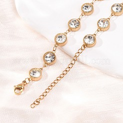 304 Stainless Steel Glass Link Chain Necklaces&nbsp;SA-CBA725A-25B-G