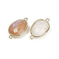 Natural Moonstone Faceted Connector Charms&nbsp;G-K347-11G-03